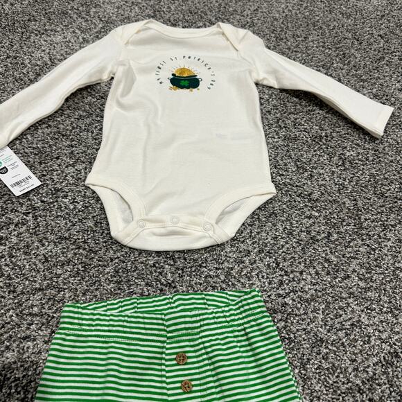 NWT Carter's My First St. Patricks Day Green 2 Piece Outfit, 12 months - Picture 3 of 8